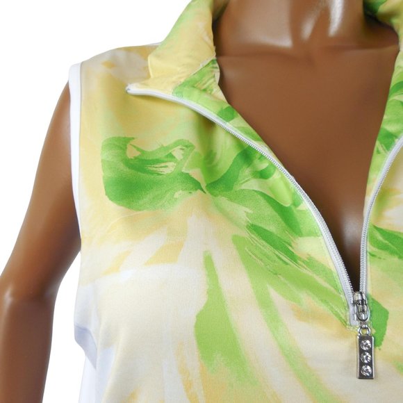 CHICO'S Zenergy Golf New Top XL Sz 3 Stay Cool Shirt Stretch Rhinestone Zipper - Picture 5 of 11